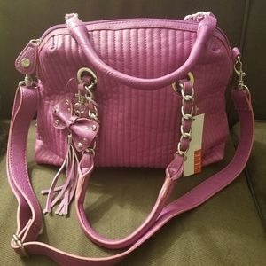 Elle Fuschia Quilted Satchel